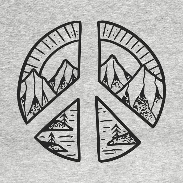 Peace Sign and Mountain Design by LeCouleur